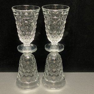 Fostoria American Clear Set of 4 Footed Iced Tea Water Goblets 12oz